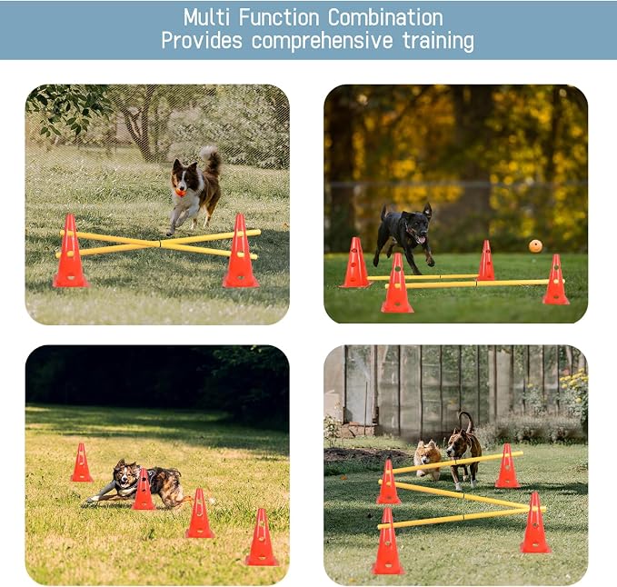 TNZMART Dog Agility Hurdle Cones Pet Jump Training Set Dog Agility Course - Image 7