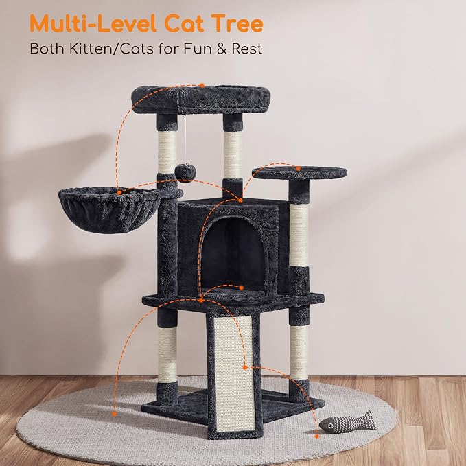 Yaheetech Cat Tree, 42in Cat Tower - Image 6