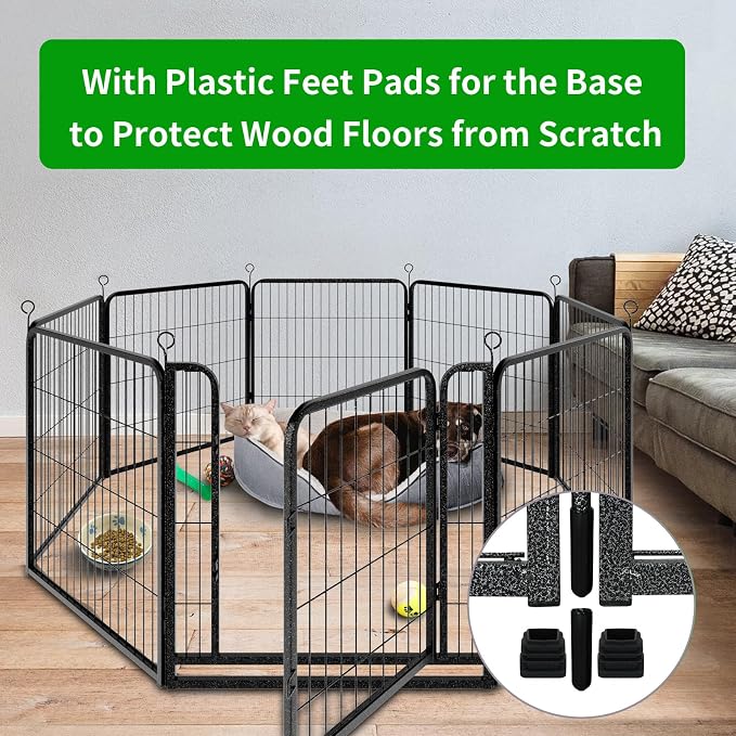 Dog Playpen Outdoor Extra Wide 8 Piece Panels Heavy Duty Dog Fence 32" Height - Image 2