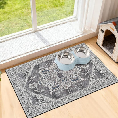 famibay Dog Food Mat, Absorbent Cat Dog Mats by Famibay