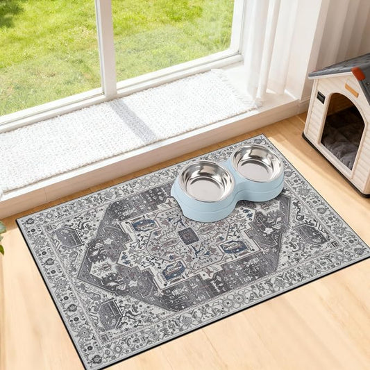 famibay Dog Food Mat, Absorbent Cat Dog Mats by Famibay