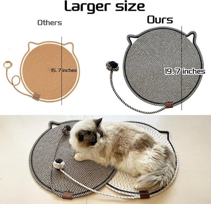 Cat Scratcher Mat Natural Cotton Rope Cat Scratching Pad, Large Size Scratching - Image 2