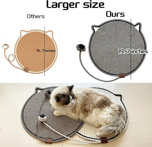 Cat Scratcher Mat Natural Cotton Rope Cat Scratching Pad, Large Size Scratching - Image 2
