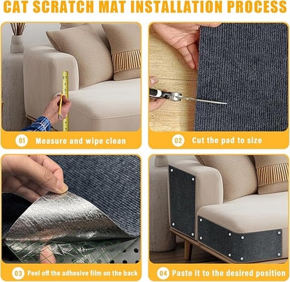 Cat Scratch Mat, 118.5"x17.4" Trimmable Self-Adhesive Cat Scratch Furniture - Image 6