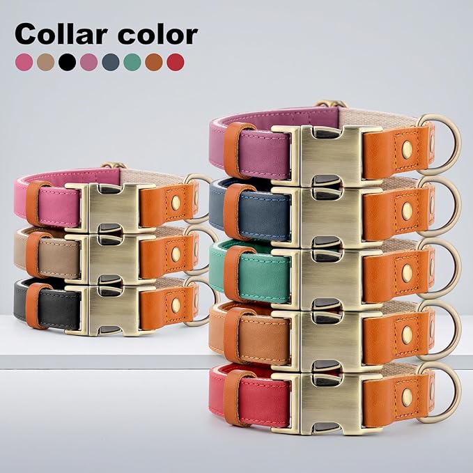Plutus Pet Genuine Leather & Hemp Dog Collar – Adjustable Heavy Duty Pet Collar - Image 8