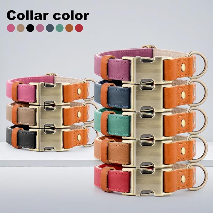 Plutus Pet Genuine Leather & Hemp Dog Collar – Adjustable Heavy Duty Pet Collar - Image 8