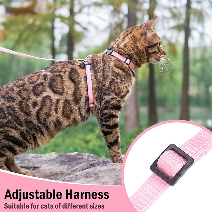 PUPTECK Adjustable Cat Harness and Leash Set Escape Proof Kitten Strap Collar - Image 6