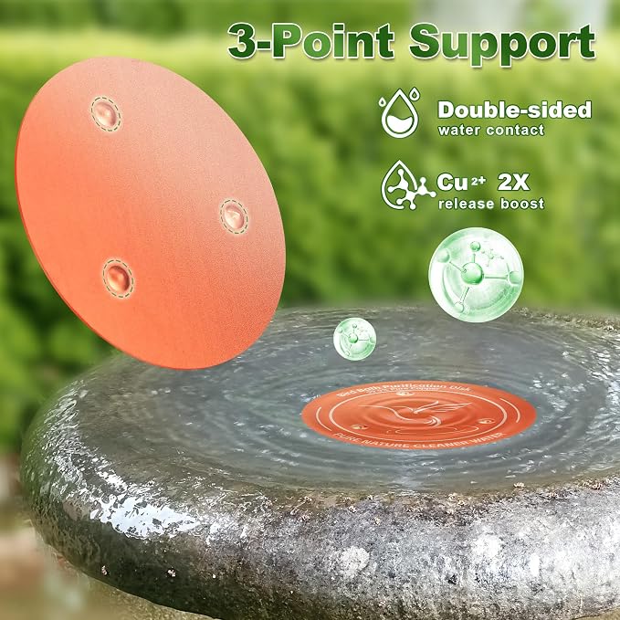 2 Pack Bird Bath Copper Disk, 99.99% Pure Copper Purification Disk - Image 4