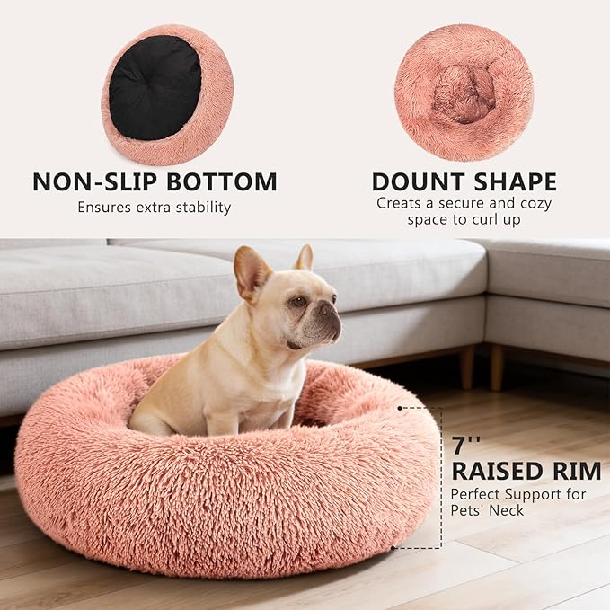 MIXJOY Orthopedic Dog Bed Comfortable Donut Cuddler Round Pet Beds Ultra Soft - Image 2
