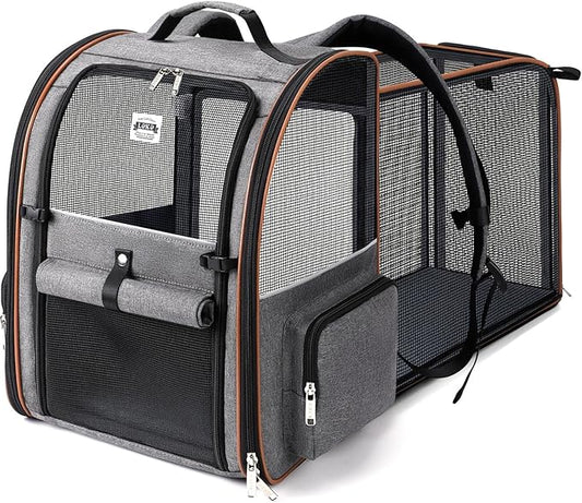 Lekebobor Cat Carrier Backpack, Expandable Pet Carrier by LEKEBOBOR