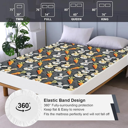 Waterproof Mattress Protector King, Fitted Sheet Style Breathable Mattress Cover - Image 5