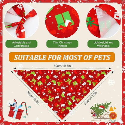 Abbylike 50 Pieces Christmas Dog Bandanas Bulk Xmas Bandanas - Image 3