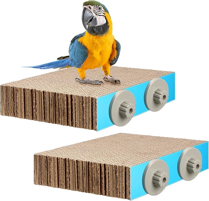 Skyygemm 2 Pieces Parrot Toy Bird Chew Cage Accessories Flat Perch Bird Paw by Skyygemm