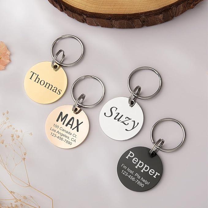Anavia Personalized Pet ID Tags, Stainless Steel Glossy Laser Engraved Dog Cat - Image 6