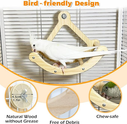 Rocking Bird Toys Perch for Window and Cage, Bird Perch for Wall Suction Mount - Image 5