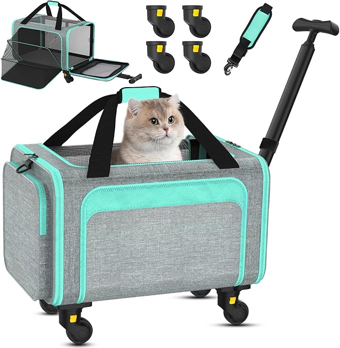 Rolling Pet Carrier with Detachable Wheels by Unknown