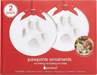 Pearhead Pawprints 2-Pack Christmas Ornament, DIY No Mess Pet Paw Print Holiday - Image 13