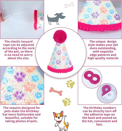 Hot-Pink Dog Birthday Party Supplies Pet Birthday Bandanas Girl Doggy Birthdays - Image 7