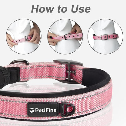 PetiFine Dog Collar for Large Dogs, Neoprene Padded and Adjustable, Reflective - Image 6