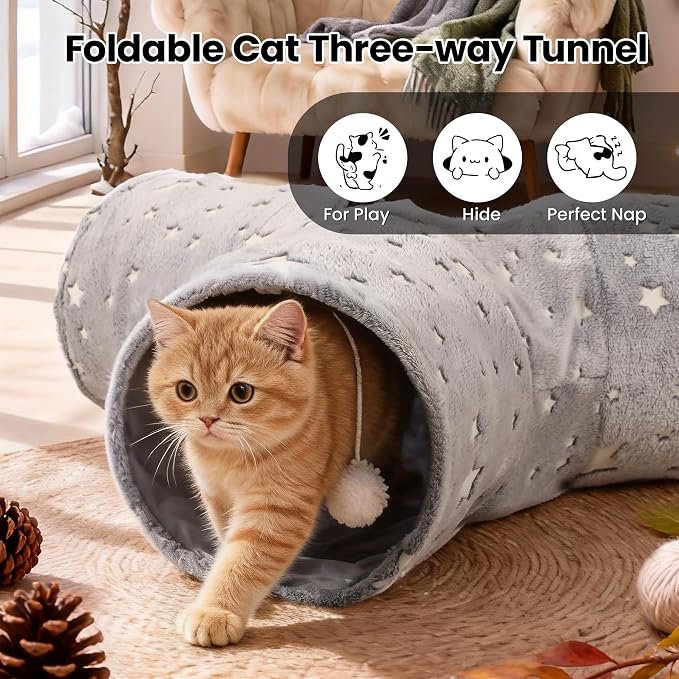 Tempcore 3-Way Collapsible Cat Tunnel Toy - Image 6