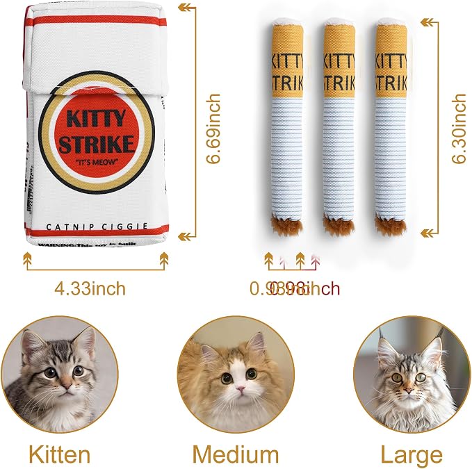 Nocciola 3 Pack Catnip Toys for Cats, Funny Cat Toys Filled - Image 3