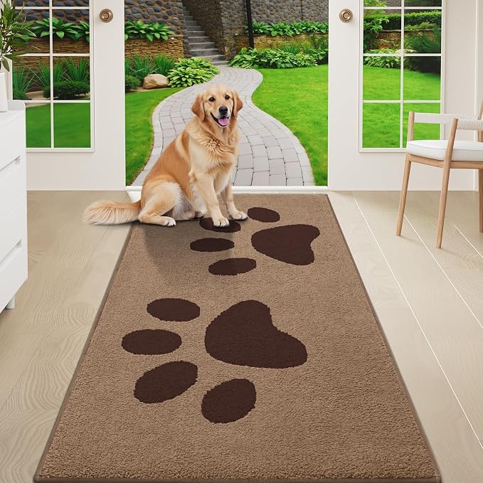 Buganda Dog Door Mat for Muddy Paws, Absorbent Dirt Trapper Washable Indoor by Buganda