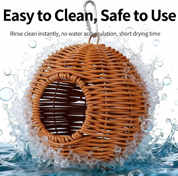 Parakeet Nest Bird Cage Accessories, Chew-Proof Steel Frame & Washable Small - Image 4