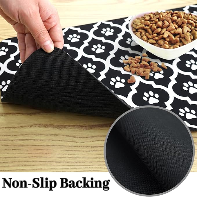 Dog Food Mat 16X24 Inch Pet Feeding Absorbent Mats - Image 5