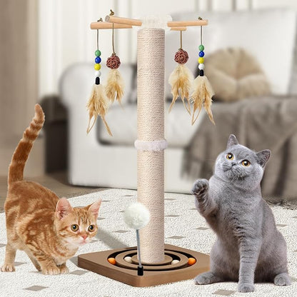 Tall Cat Scratching Post, 33 Inches, Interactive Furniture Toys - Image 8