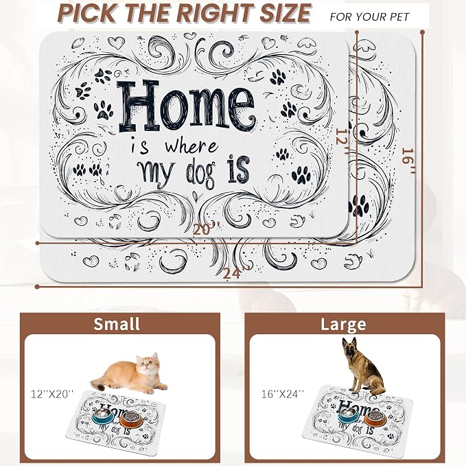 Home is Where My Dog is Dog Food Mat - Image 2