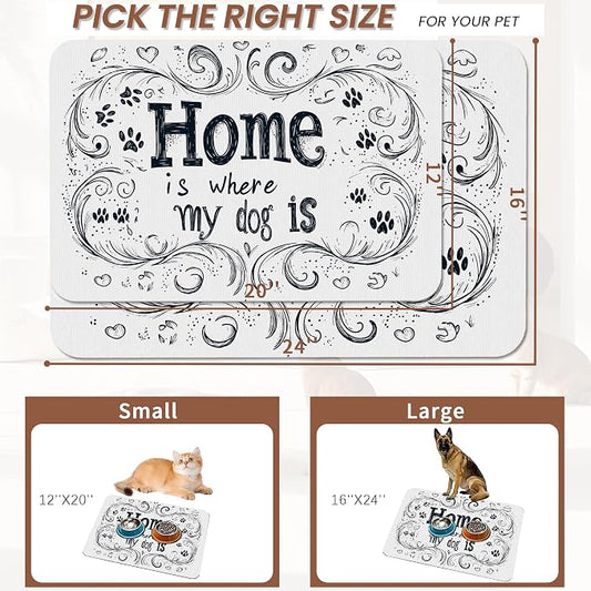 Home is Where My Dog is Dog Food Mat - Image 2