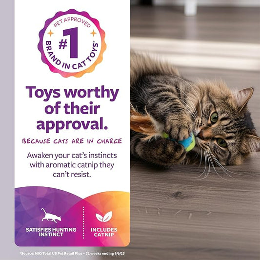 SmartyKat Flutter Balls Catnip Plush and Feather Cat Toys, Erratic Motion - Image 2