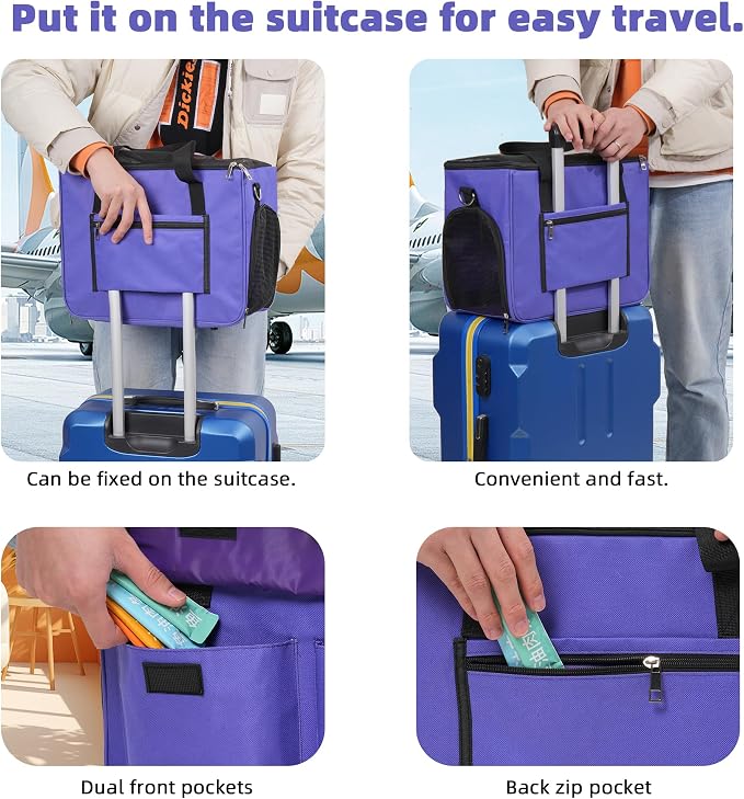 Cat & Dog Carrier for Pets Up to 15 Lbs, Airline Approved Soft-Sided - Image 6