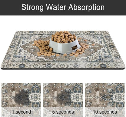 Dog Food Mats for Floors, Absorbent and Quick-Drying Pet Cat Food Mat, - Image 5