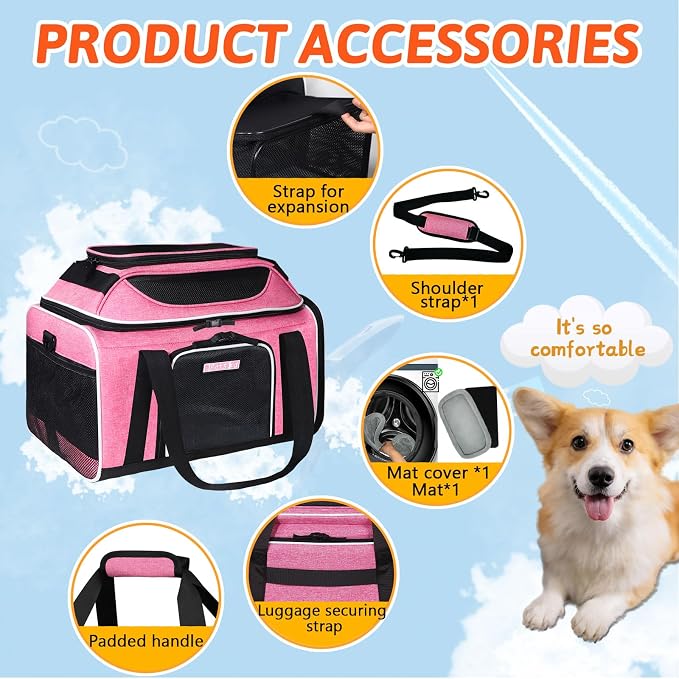 Petskd Top and Side Expandable Pet Carrier 18x11x11 Inches Delta United Airline - Image 7