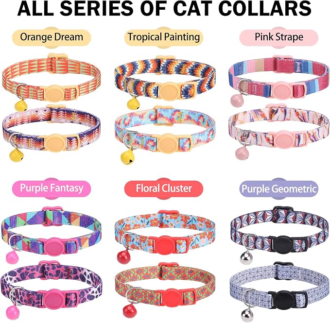 Breakaway Cat Collar with Bell & Cute Pendant, 2 Pack Kitten Collars with - Image 7