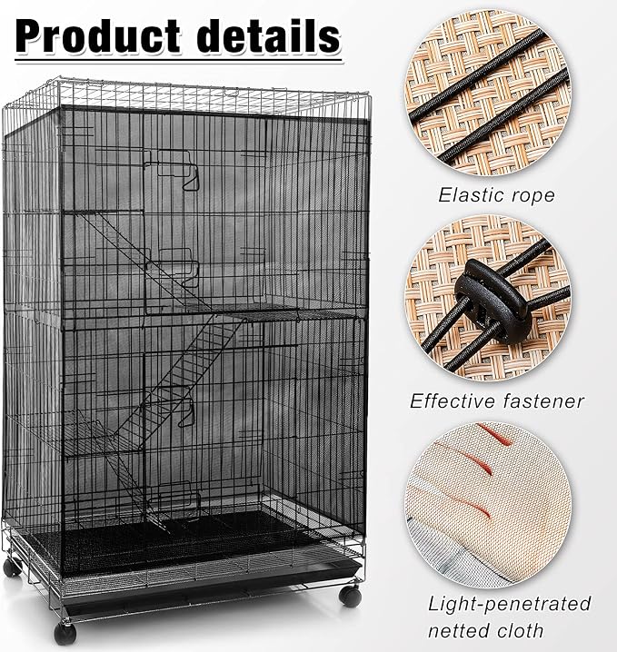 Shappy Large Bird Cage Seed Catcher, Bird Cage Cover Net Skirt Guard, - Image 3