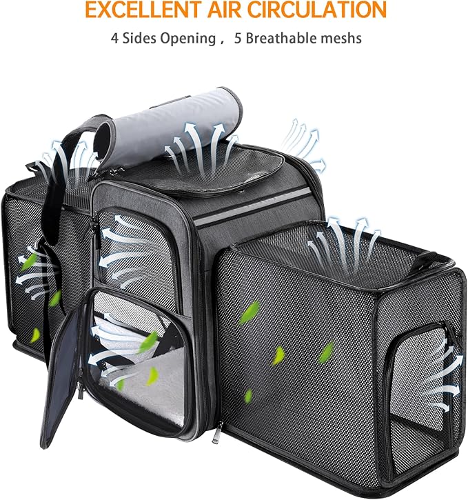 Cat Backpack Carrier, Double Side Expandable Cat Carrier Backpack, Dog Carrier - Image 5