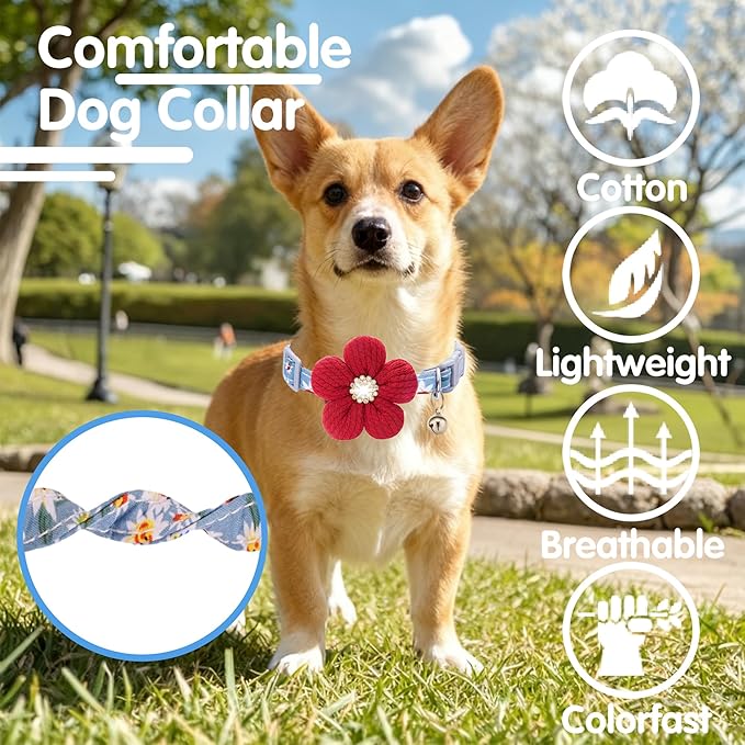 Large Dog Collar with Flower, Dog Collars - Image 4