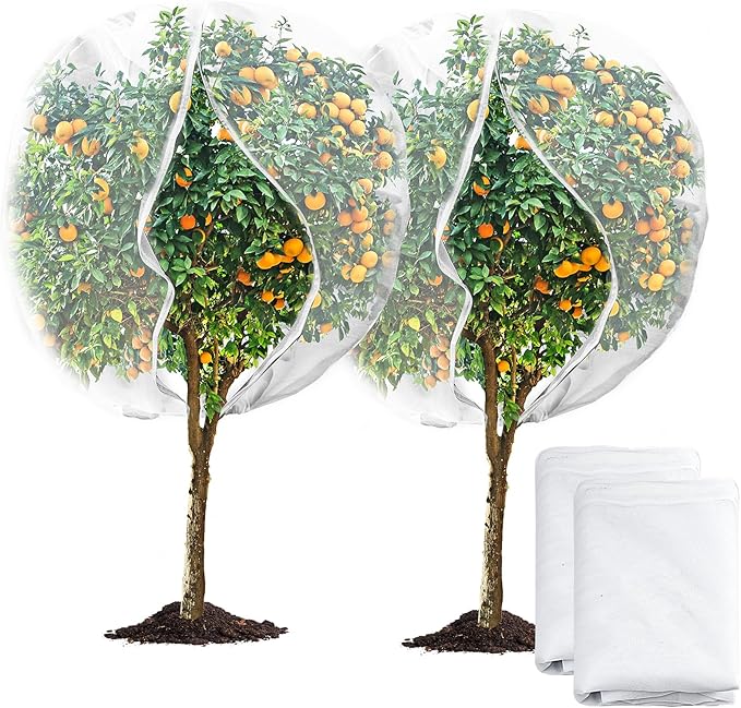 2 Pack 6 x 6.6 ft Large Fruits Tree Netting, Garden Mesh Insect Tree Cover by Waybas