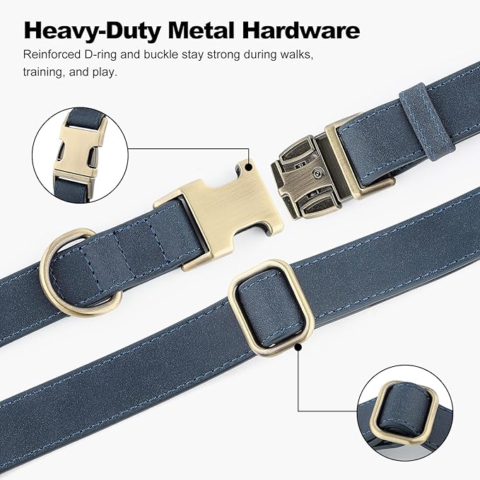 Plutus Pet Genuine Leather Dog Collar – Adjustable Pet Collar - Image 5