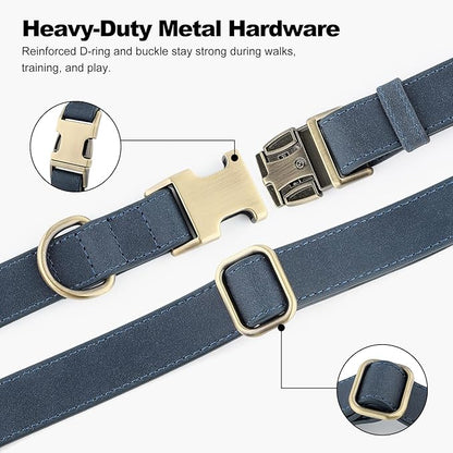 Plutus Pet Genuine Leather Dog Collar – Adjustable Pet Collar - Image 5