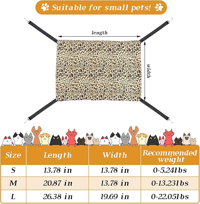Jetec 2 Pieces Reversible Cat Hanging Hammock Soft Breathable Pet Cage Hammock - Image 3