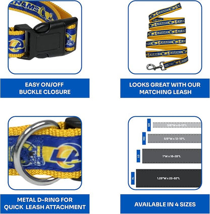 NFL PET Collar Los Angeles Rams Dog Collar, Medium Football Team Collar - Image 6
