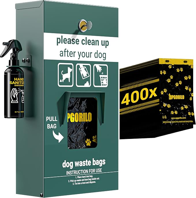 Dog Waste Station Pull Out Bag Dispenser by UPGORILO