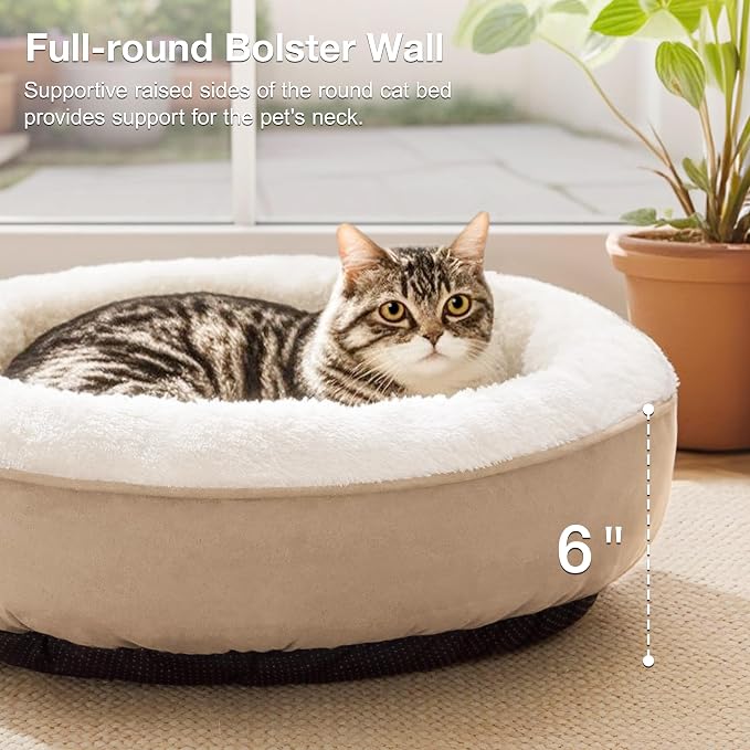 Love's cabin Round Donut Cat and Dog Cushion Bed, 20in Pet Bed - Image 6