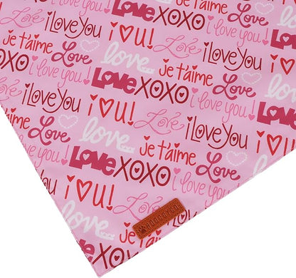 ADOGGYGO Valentine Dog Bandanas 2 Pack, Reversible Heart Love Print Pet Scarf - Image 6