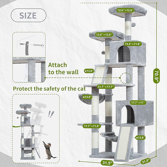 Cat Tree for Indoor Cats, Sturdy Cat Tree House - Image 7