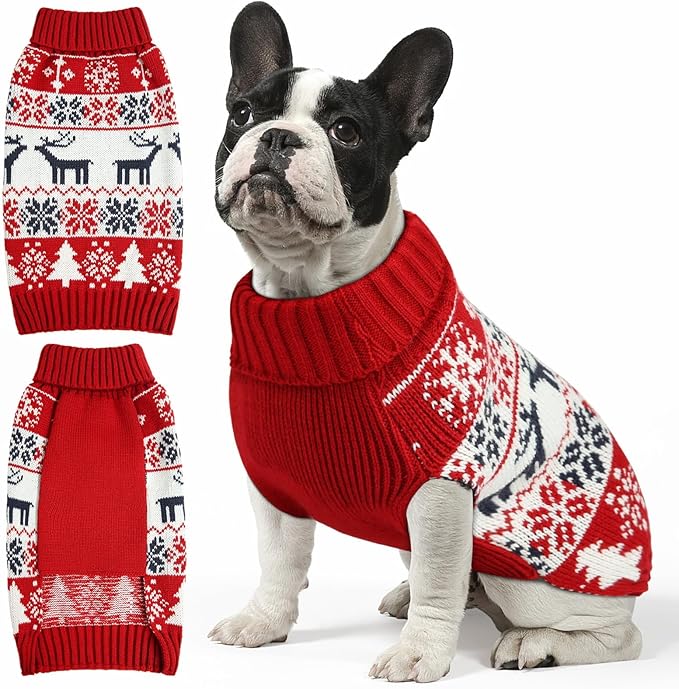 Dog Christmas Sweater, Soft Warm Pet Clothes Coat by AURUZA