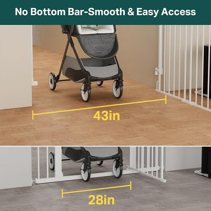 Cumbor 29.2–43" Baby Gate for Stairs, Wall-Mounted, Expandable No Bottom Bar - Image 9